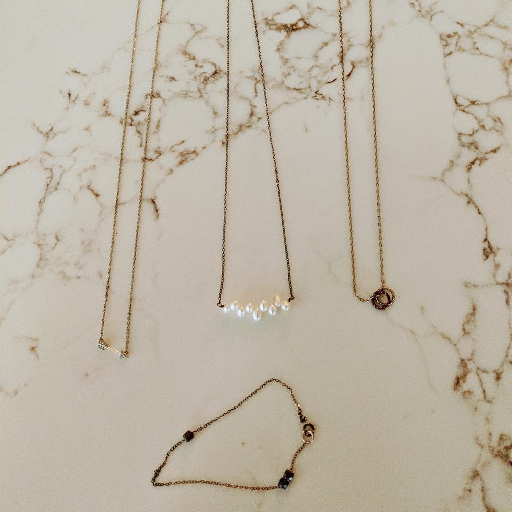 Dainty Jewelry Lot of 4 Pieces - Silver/Multi Tone